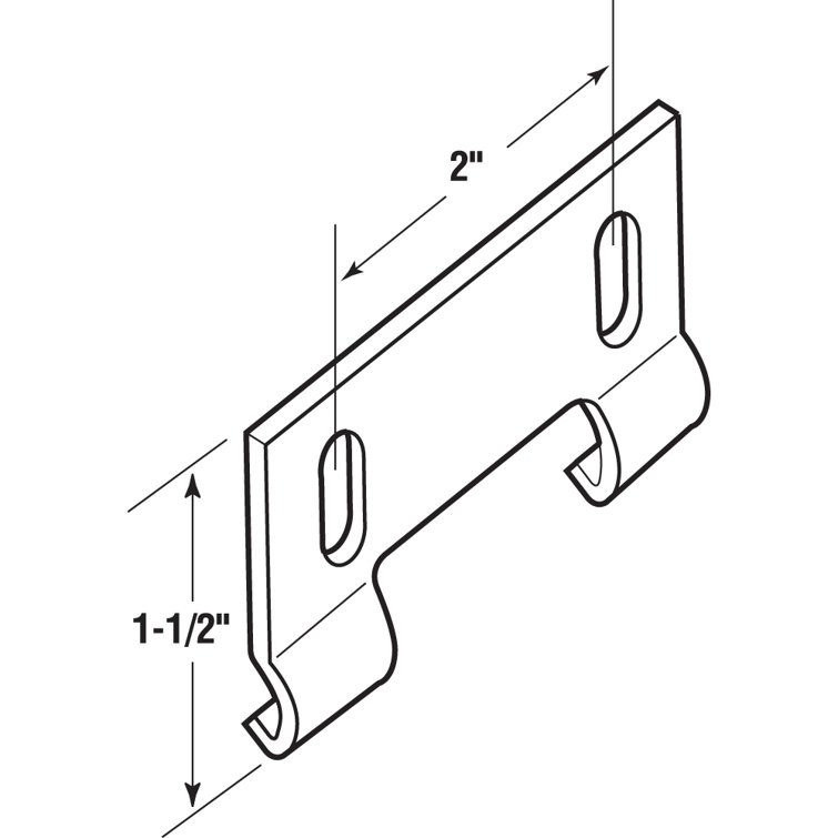 PrimeLine Shower Door Bottom Hook Guide, 2Inch Hole Center Spacing